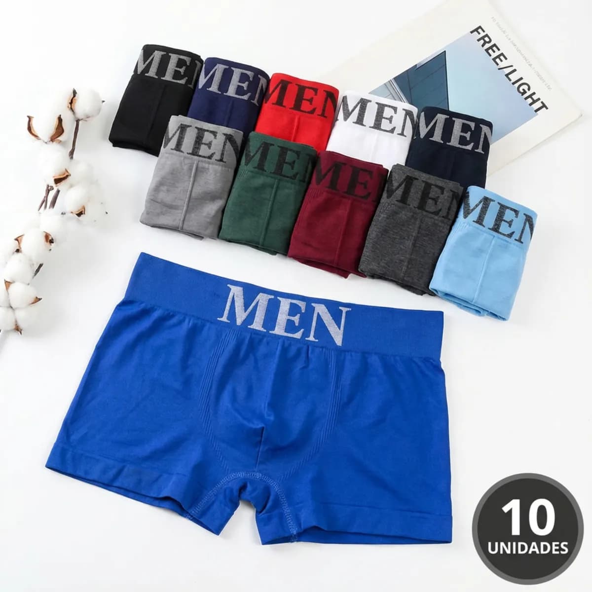 Kit 10 Cuecas Boxer Masculinas Microfibra Premium