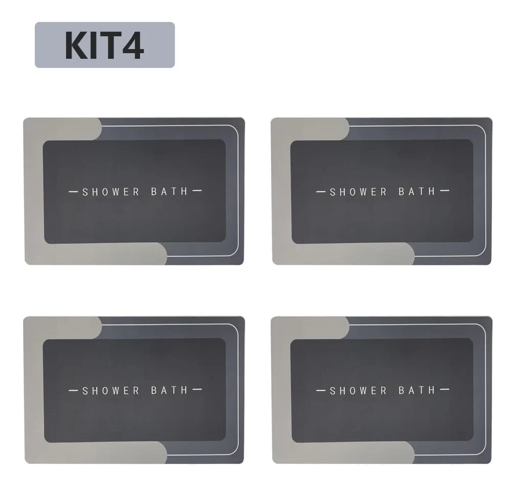 Kit 4 Tapetes Banheiro Mágico Ultra Absorção