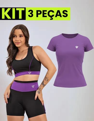 Kit Conjunto Fitness Feminino + Camiseta para Academia por R$ 48 (Mercado Livre + cupom MODANOML)