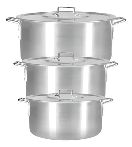 Kit Panela Galacto Utilidades 3 Pecas em Aluminio para Feijoada e Caldos por R$ 74,40 no Pix