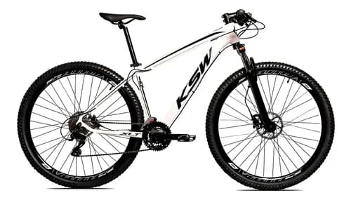 Bicicleta KSW Alumínio Aro 29 24V Freio a Disco Quadro 15 Branca
