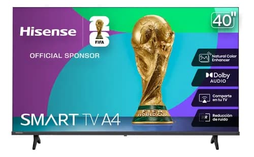 Smart TV Hisense 40A4NV 40" Full HD DLED (VIDAA, DTS Virtual:X) por R$ 1.028 com cupom