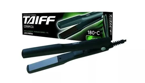 Prancha Taiff Classic Cerâmica 180°C Preta (Profissional) com cupom MELIBELEZA