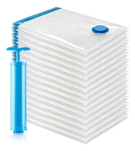 Kit 10 Sacos a Vácuo 50x60cm Otimização de Espaço + Bomba