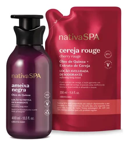 Combo Nativa Spa Ameixa Negra 400ml + Refil - Hidratação Corporal