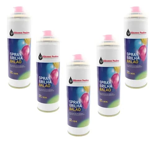 Brilha Balão Spray 300ml Decoração Kit 5 Unidades