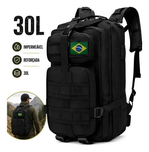 Mochila Tática Militar Impermeável 30L Super Reforçada