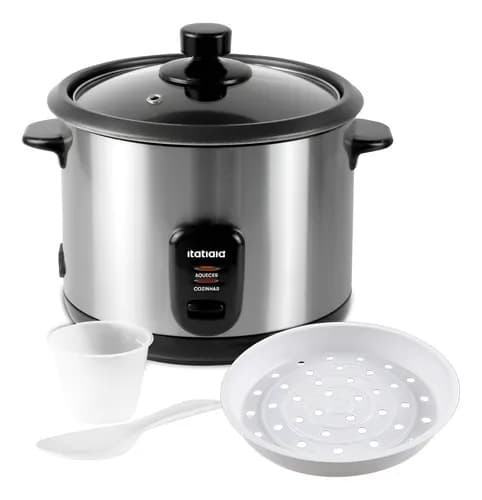 Panela de Arroz Elétrica 10 Xícaras 1,8L Prateada/Inox