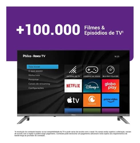 Smart TV 32 Philco Roku TV Dolby Áudio HDR10 P32CRB