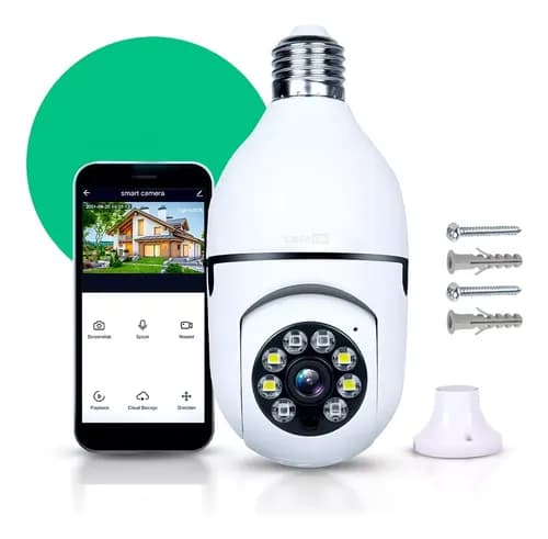 Câmera Lâmpada de Segurança Wi-Fi Yoosee 360° com Visão Noturna - Branco