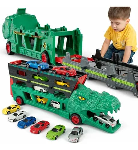 Lançador Dino Truck Super Carrinhos com Caminhão Cegonha e Pista por R$ 55,95 no Pix