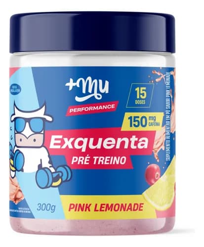 Pré-treino +Mu Performance Exquenta Pink Lemonade 300g com cupom INVERNOMELI15 (Pix)