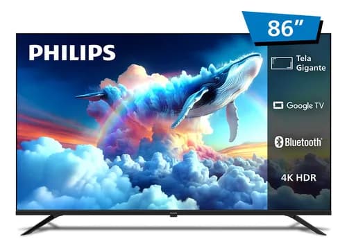 Smart TV Philips 86 4K 86PUG7019 Google TV Comando de Voz