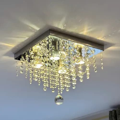 Lustre 30x30 de Cristal Acrílico Atena para Sala/Quarto por R$ 92,05 no Pix (c/ cupom)