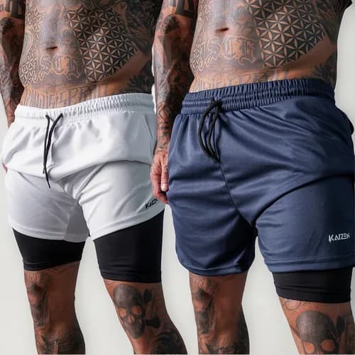 Kit 2 Shorts 2 Em 1 Masculino Dryfit