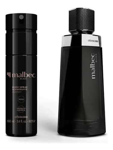 Kit Malbec Black O Boticário com Perfume Masculino e Body Spray