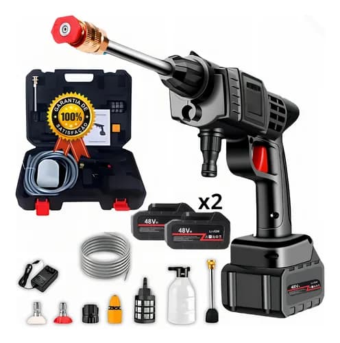 Lavadora Potente Portátil com 2 Baterias Preto