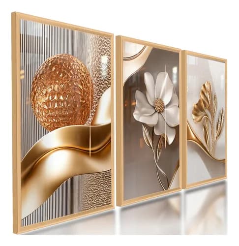 Quadros Decorativos Abstratos Floral Moderno 122x60