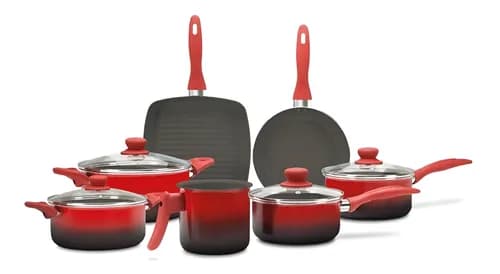 Jogo de Panelas Brinox Ceramic Life Smart Easy 7 Pecas Vermelho por R$ 324 com cupom