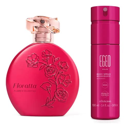 Combo Floratta Flores Secretas 75ml + Egeo Dolce Body Spray 100ml por R$ 125,82 (com 10% OFF)