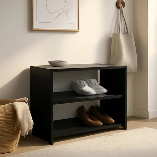 Sapateira Ibérica Preta em Madeira MDP 50x40x25cm