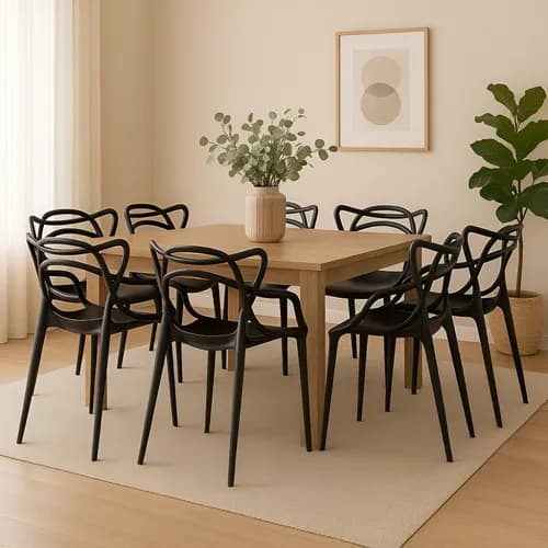 Kit 8 Cadeiras Allegra La Mobilila Preta