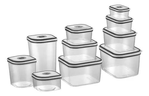 Conjunto 10 Potes Herméticos Electrolux Plástico Retangular