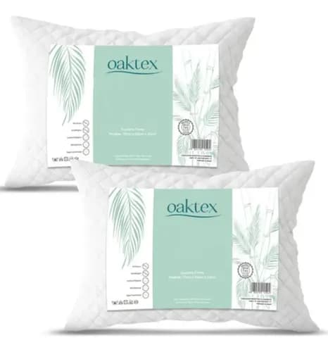 Kit 2 Travesseiros Luxo Matelado Fibra Antialérgica 50x70