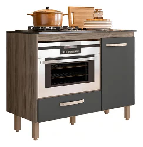 Balcão de Cozinha Fit para Cooktop 1 Porta 1 Gaveta