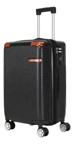 Mala de Bordo 360 Graus com Segredo 10kg Preta Listrada