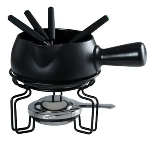 Aparelho de Fondue Fracalanza em Ceramica Preto 8 Pecas por R$76
