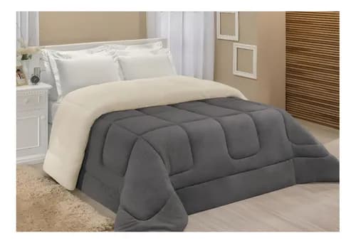 Coberdrom Sherpa LuckBaby Casal/Queen Cinza Grosso e Macio por R$ 84 no Pix (cupom PARACASA)