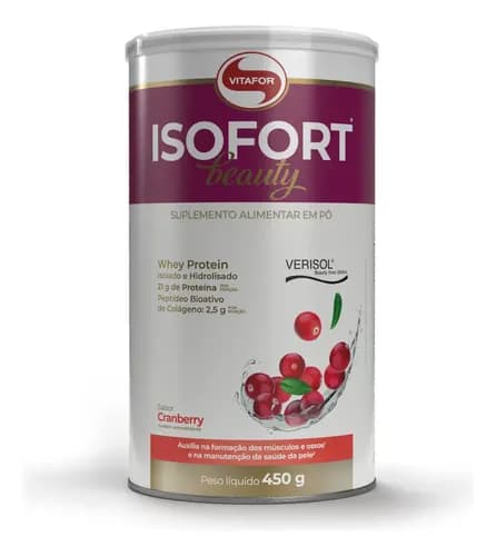 Whey Protein Vitafor Isofort Beauty Cranberry 450g por R$ 116 no Mercado Livre