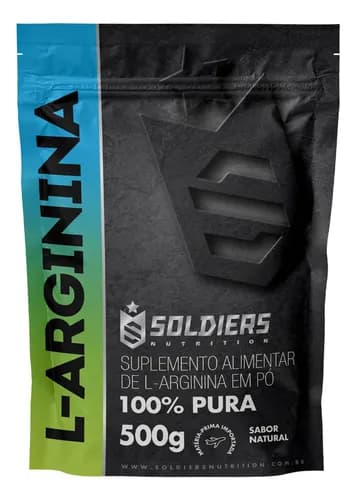 Arginina em Pó 500g 100% Pura Soldiers Nutrition