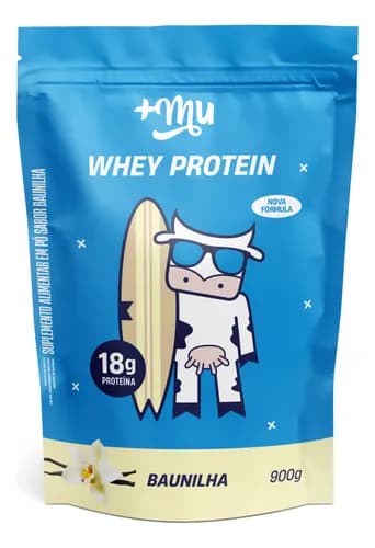 Whey Protein +Mu Concentrado Baunilha 900g (Refil/Sachê) com cupom SOHOJE
