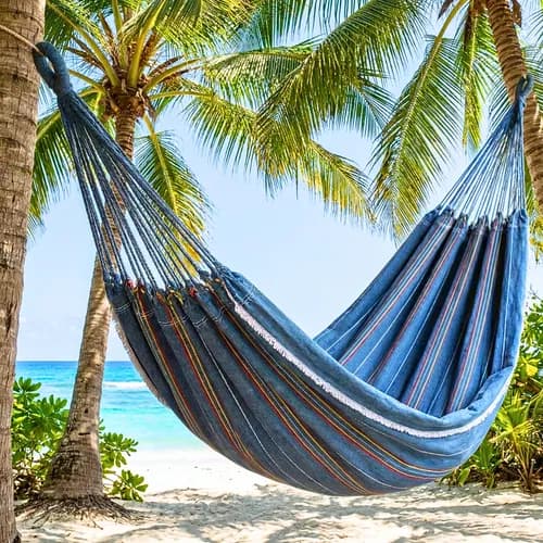 Rede de Descanso de Algodão Horizon Cinza Listrado