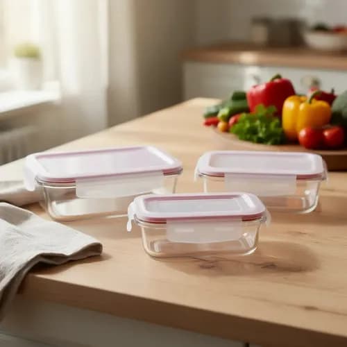 Conjunto 3 Potes Herméticos de Vidro Casambiente para Micro-ondas e Freezer