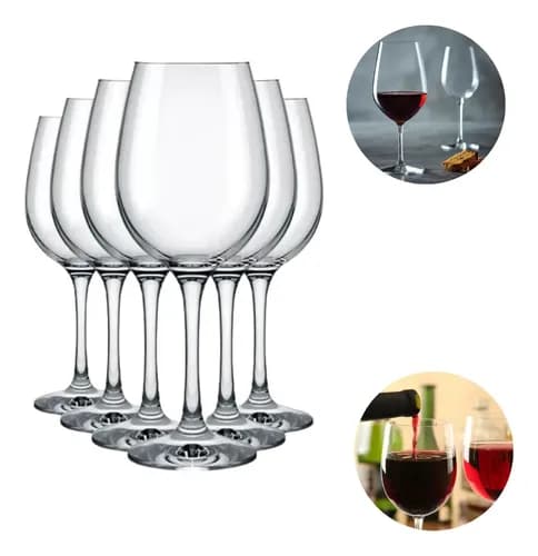 Jogo 6 Taças de Vinho Tinto 450ml Cristal Titanium Gastro (com cupom LIQUIDACASA)