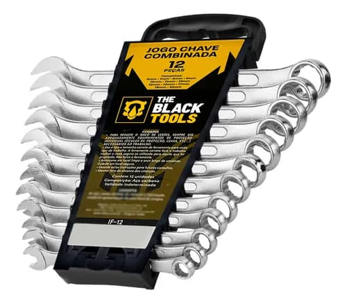 Jogo de Chave Combinada 12 Peças The Black Tools 6-22mm