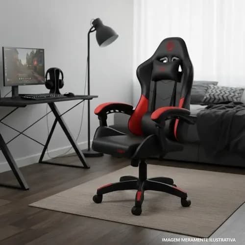 Cadeira Gamer TGT Heron M Preto/Vermelho Reclinavel com Espuma Moldada por R$ 320 (com cupom)