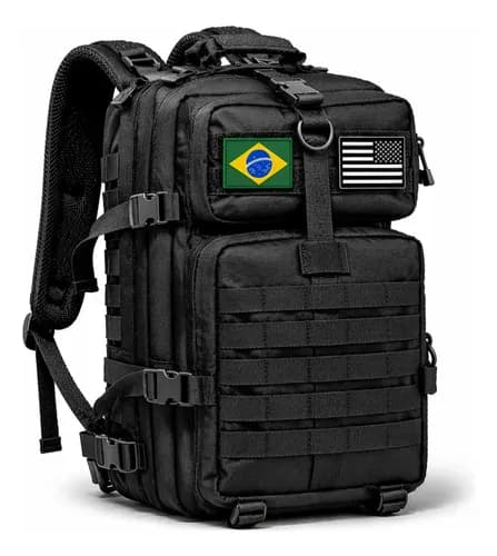 Mochila Tática 50L Rincostar Impermeável Reforçada Preta com Cupom (Meli+)