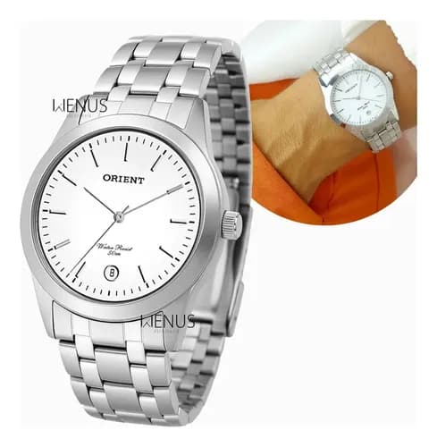 Relógio Masculino Orient MBSS1004A Analógico Aço Prata