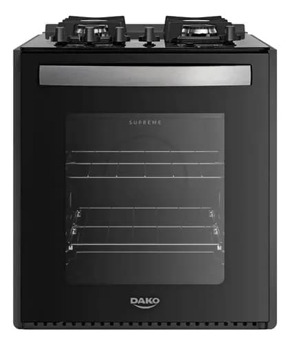 Fogão de Embutir Dako Supreme 4 Bocas Preto com Mesa de Vidro e Mega Chama Bivolt