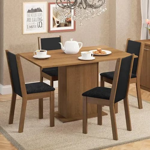 Sala de Jantar Madesa Talita com Mesa e 4 Cadeiras