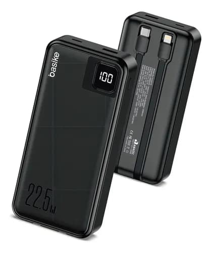 Power Bank 20000mAh 22.5W Cabos Embutidos