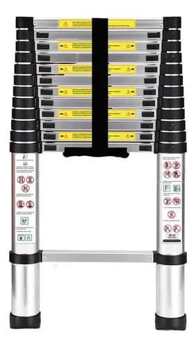 Escada Telescópica JST 13 Degraus Inox 3.8m Dobrável