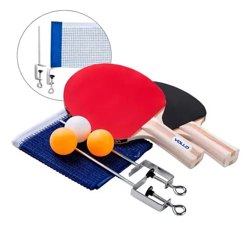 Kit Tênis de Mesa Vollo VT710 com 2 Raquetes e 3 Bolas