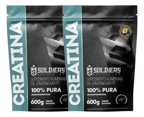 Creatina Monohidratada Soldiers Nutrition 1200g (1,2kg) 100% Pura Sem Sabor por R$ 78