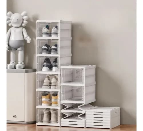Organizador de Calçados Modular Empilhável Branco para 6 Pares