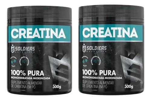 Kit 2 Creatina 300g Soldiers Nutrition 100% Pura
